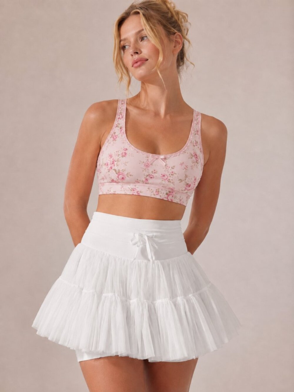 POPFLEX Pirouette Skort - Cool White - NWOT